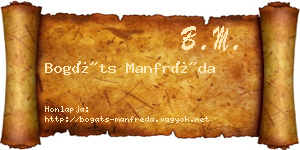 Bogáts Manfréda névjegykártya
